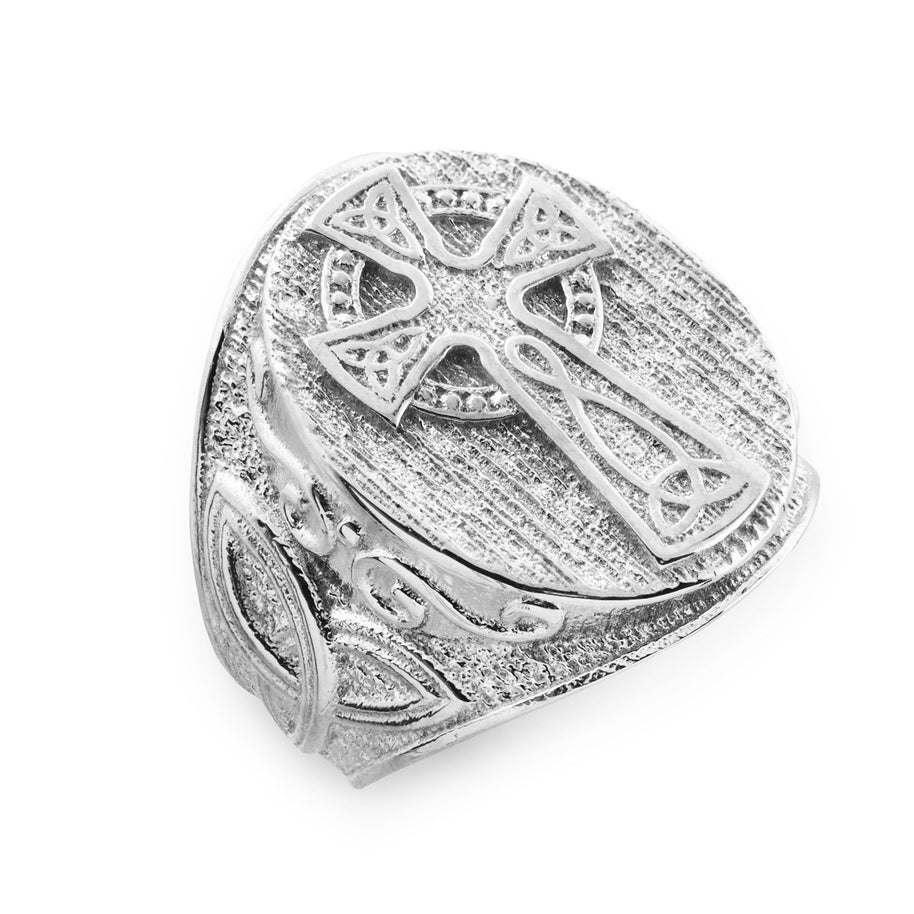 .925 Sterling Silver Men's Celtic Trinity Knot Engravable Signet Ring ...