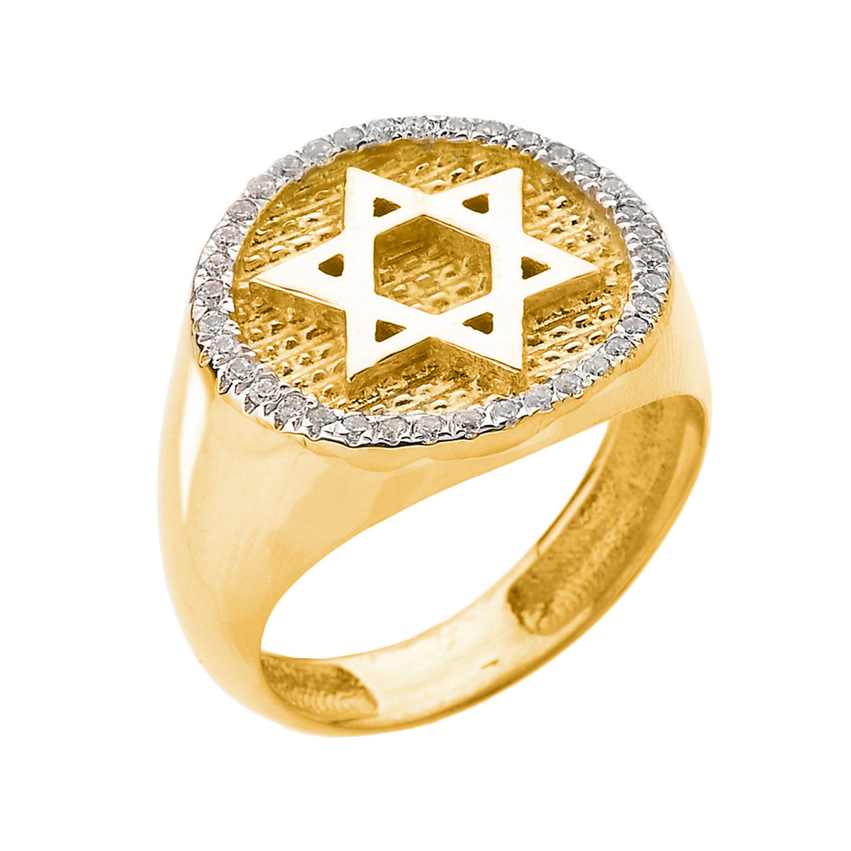 Solid Yellow Gold Jewish Star of David Men's Diamond Ring – TYS Jewelers