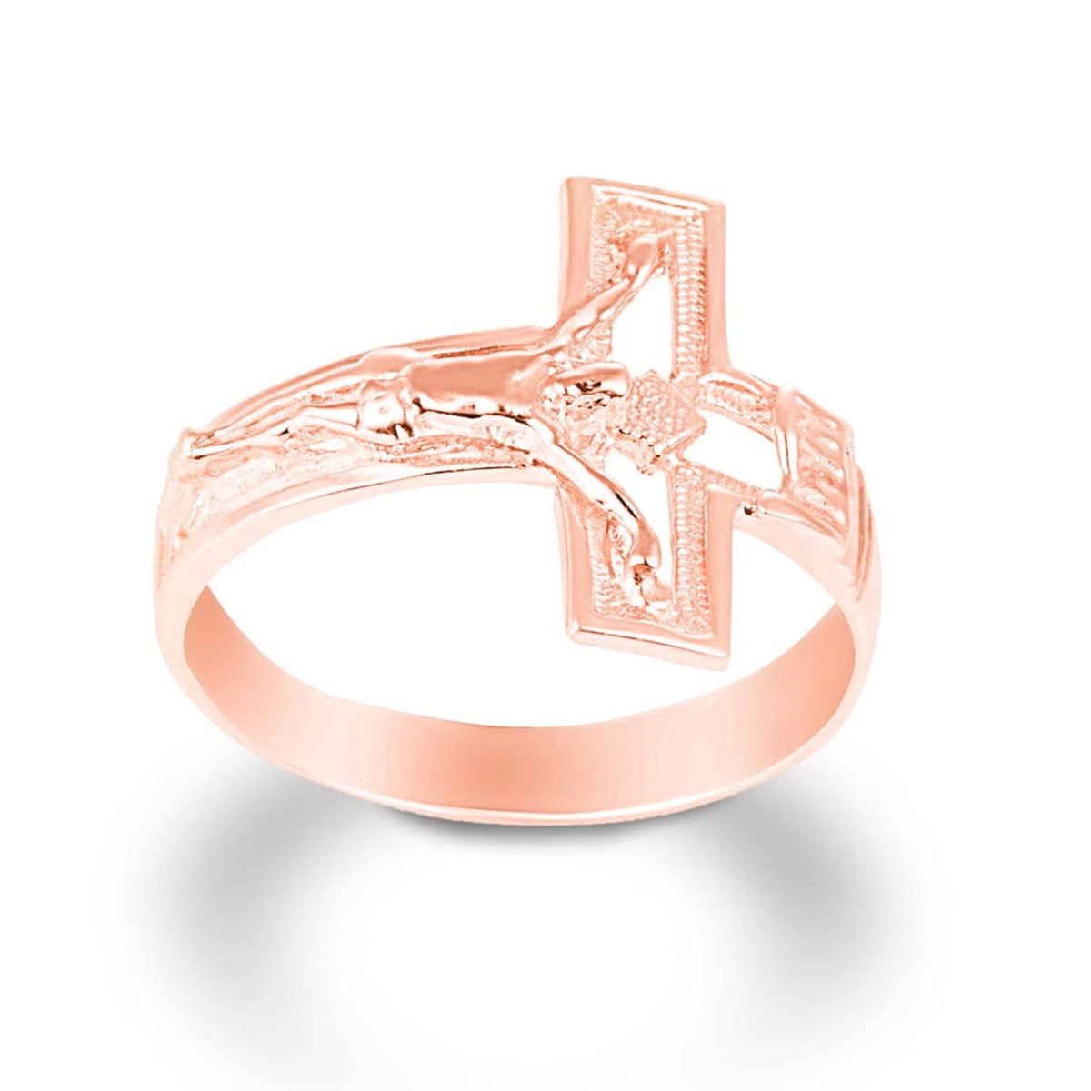 Gold Open Crucifix Cross Ring (Available in Yellow/Rose/White Gold ...